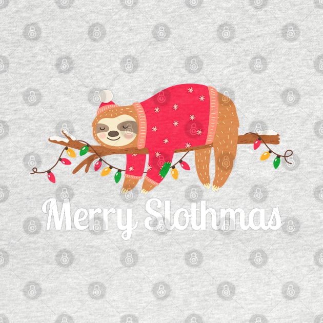 Merry Slothmas Christmas Sloth by Illustradise